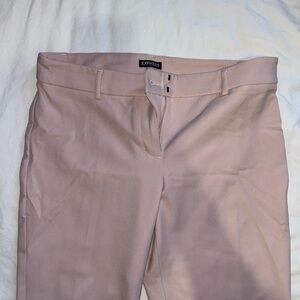 Express Pink Tailored Trousers with Flat Front Design